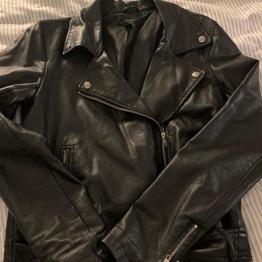 Faux Leather Moto Jacket